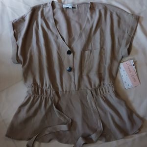 Sweet Rain Woven Top - Size XL - Color Tan - NWT